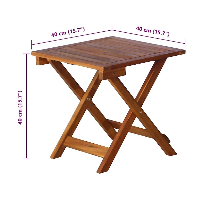 vidaXL Patio Sun Lounger Natural wood color, Red cushion