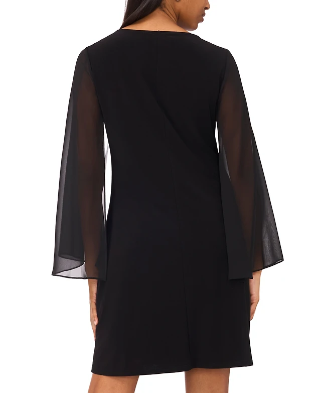 black off the shoulder dress long sleeve Bridal Gown by Adrianna Papell 31225 Tweed Pearl Embellished Trim flowy holiday dress Size:Custom order Petal Blush