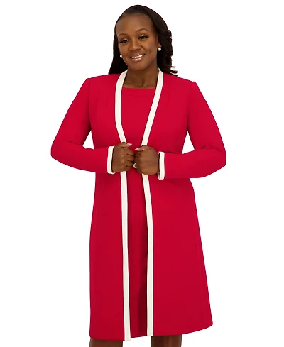 Kasper Women's Framed Waist Seam Open Topper Jacket, Regular & Plus