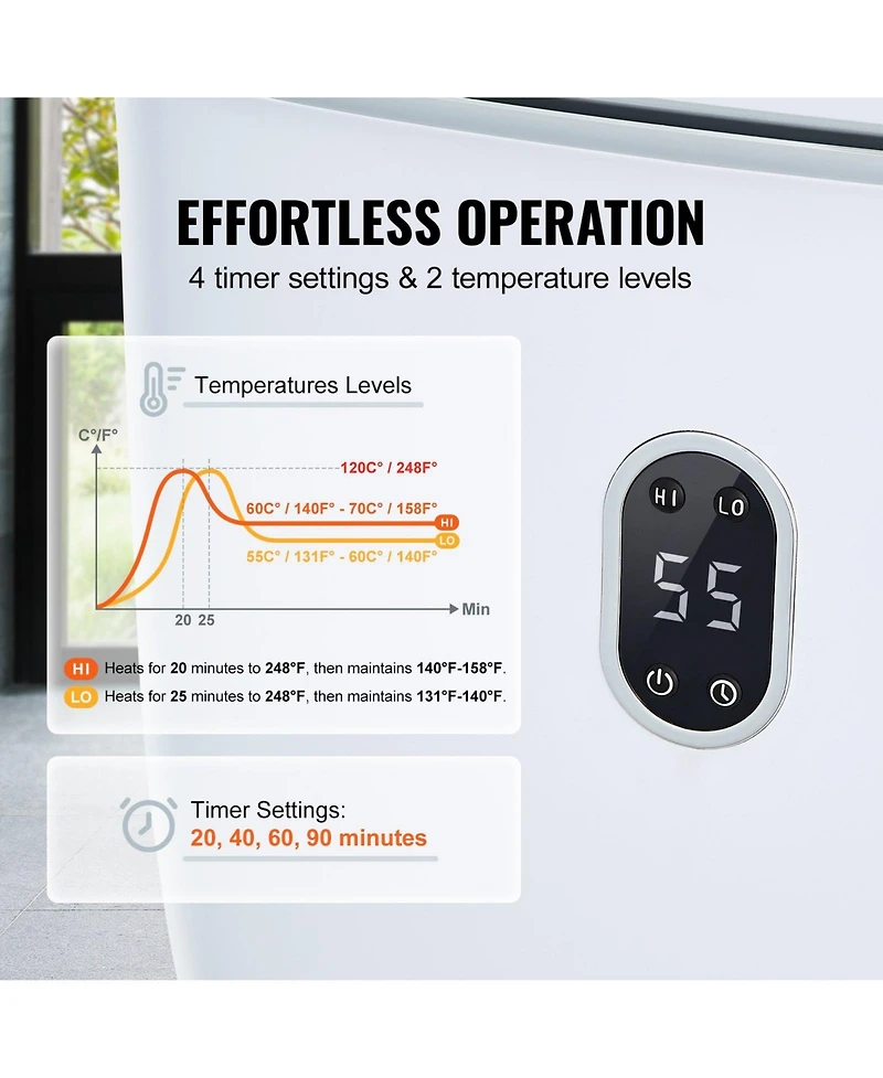 Ecooso 25L Towel Warmer Bucket with Auto Shut-Off, Fits 5 Oversized Towels, Blankets, Clothes & Bathrobes