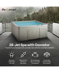 Lifesmart Spas 5 Person Plug and Play 28 Jet Led Outdoor Hot Tub, LS350DX, Sand