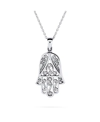 Bling Jewelry Set of 2 Yoga Delicate Filigree Swirl Amulet Talisman Fatima Hand Of God Hamsa Pendant Necklace Sterling Silver
