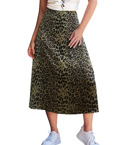 Cupshe Women's Untamed Mood Animal Print Midi Skirt