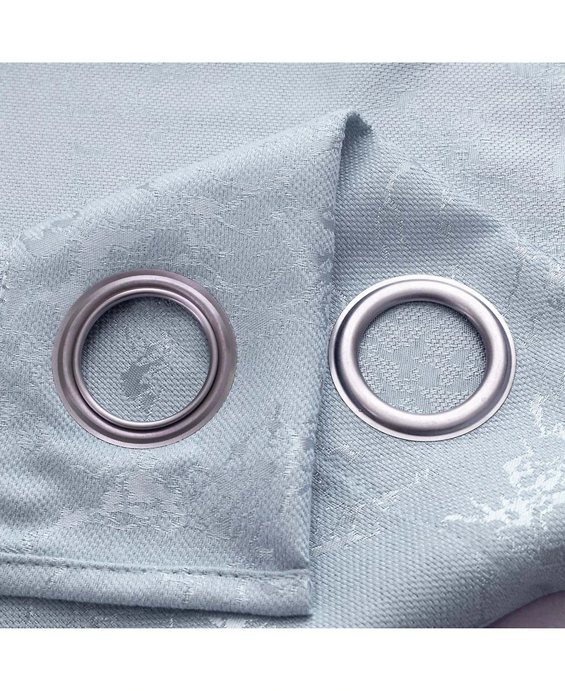 Rt Designer Collection Cosmo Shimmer Jacquard 2 Pack Grommet Curtain Panel Pair 36" x 84" Silver