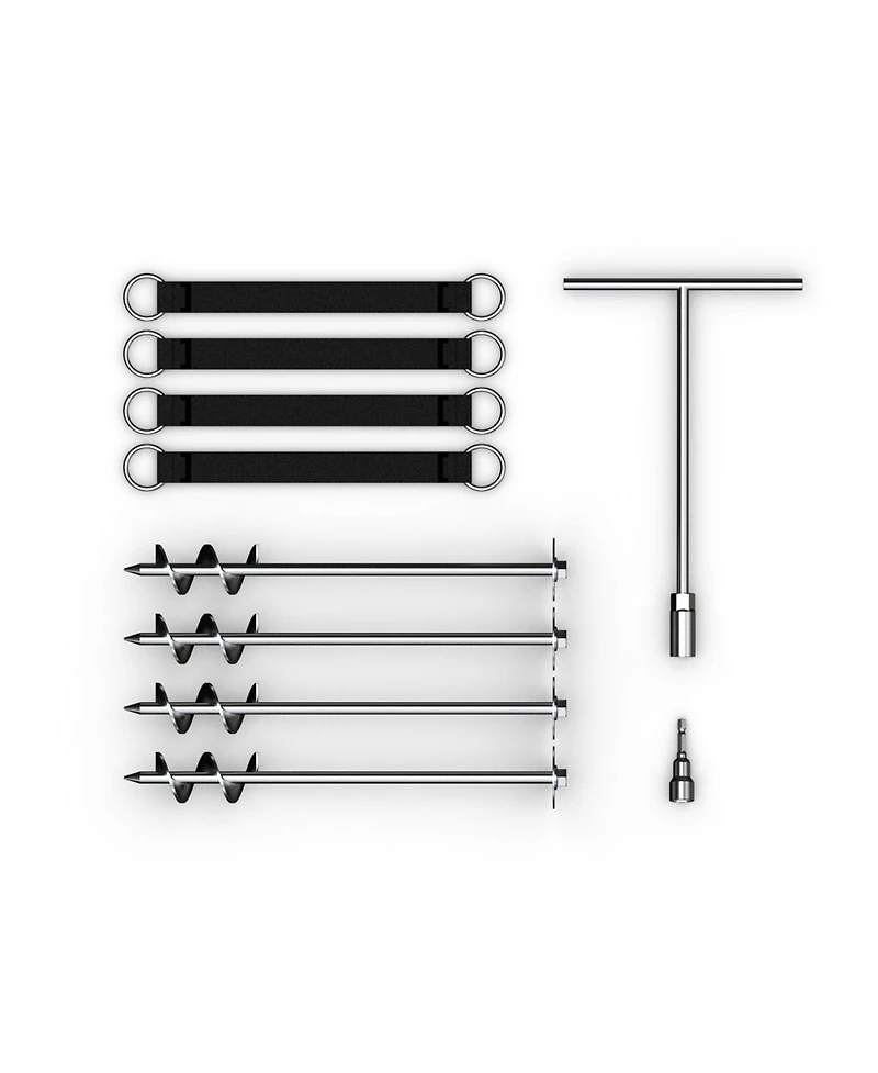 JumpFlex Trampoline Anchor Kit Pro, Heavy Duty Ground Anchoring Metal Stakes Set