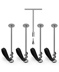 JumpFlex Trampoline Anchor Kit Pro, Heavy Duty Ground Anchoring Metal Stakes Set