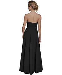 Donna Karan New York Women's Strapless Floral Hot Fix Maxi Dress