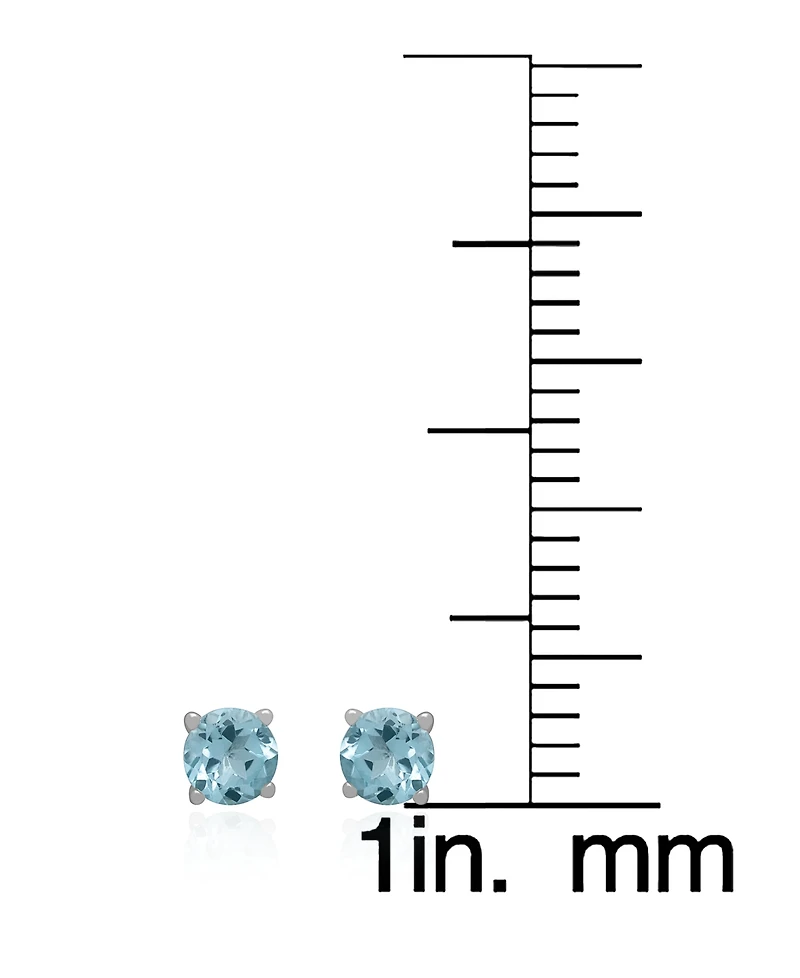 Macy's 3-Pc. Blue Topaz Hoop & Stud Earrings Set (3-4/5 ct. t.w.) in Sterling Silver