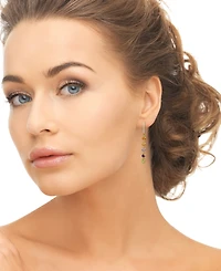 Macy's Multi-Stones Linear Dangle Earrings (1-1/4 ct. t.w.) in 14k Gold Over Sterling Silver