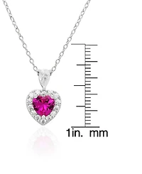 Macy's 2-Pc. Lab-Grown Pink (3.1 ct. t.w.) & White Sapphire (0.40 ct. t.w.) Pendant Necklace & Earrings Set in Sterling Silver