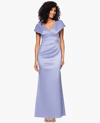 Betsy & Adam Petite V-Neck Long Sheath Dress