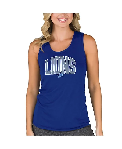 Women's Blue Detroit Lions Marathon Racer Back Tank Top