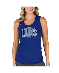 Women's Blue Detroit Lions Marathon Racer Back Tank Top