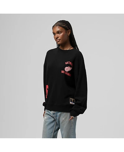 Mitchell & Ness Women's Black Detroit Red Wings Crewneck Sweatshirt