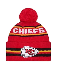 Youth Red Kansas City Chiefs Classic Cuffed Knit Hat with Pom