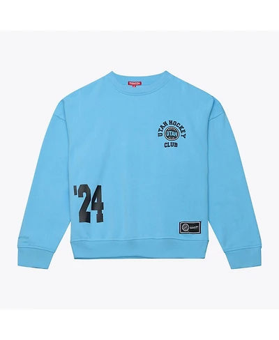 Mitchell & Ness Women's Blue Utah Mammoth Crewneck Sweatshirt