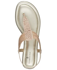 Bandolino Women's Kayte Embellished T Strap Flat Sandals