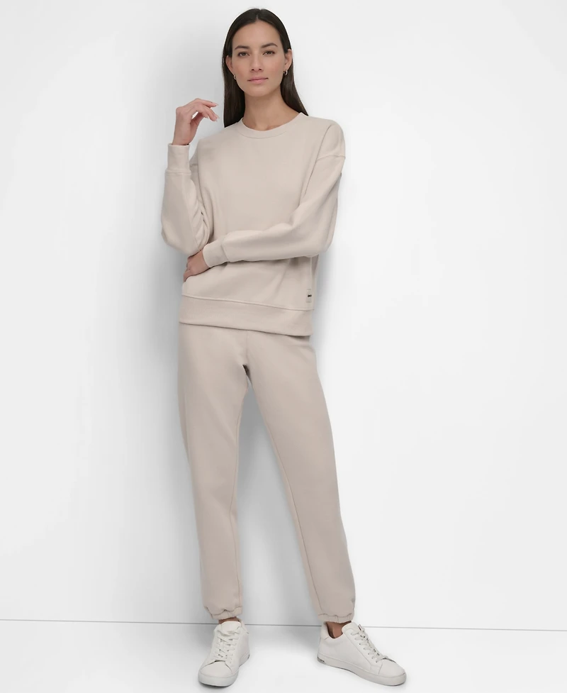 Dkny Sport Women's Tonal Logo Patch Crewneck Sweatshirt