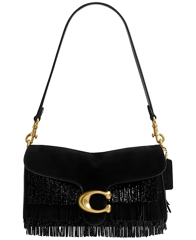 Coach Crystal Beaded Fringe Tabby Leather Shoulder Bag