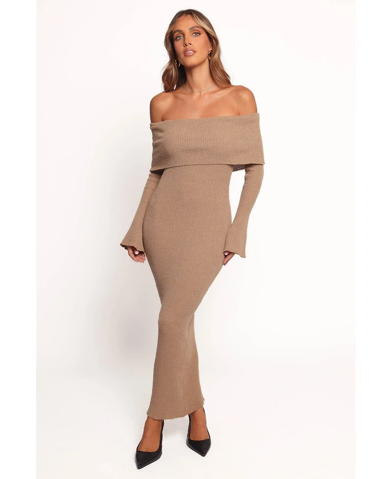 Petal and Pup Women's Domitia Off Shoulder Knit Dress