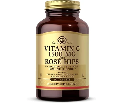 Solgar Vitamin C with Rose Hips ,1500 mg ,90 Tabs