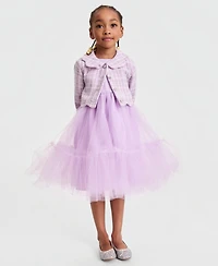 Blueberi Boulevard Girls' 2T-6X Boucle Jacket and Dress, 2-Piece Set