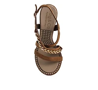 Domeda Womens Metal Chain Embellished Sandals