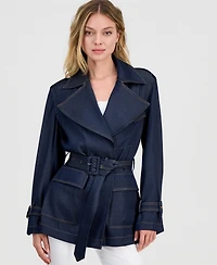 Guess Women's Regine Short Fluid Trench Coat