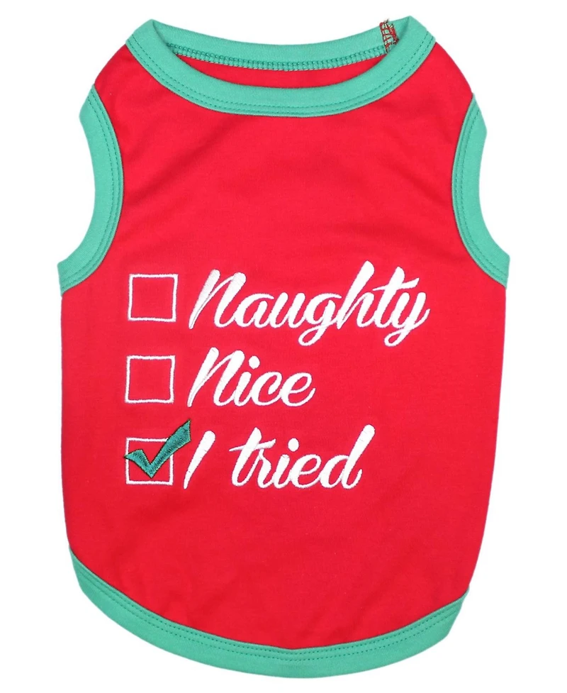 Parisian Pet Naughty or Nice Holiday Dog T-Shirt