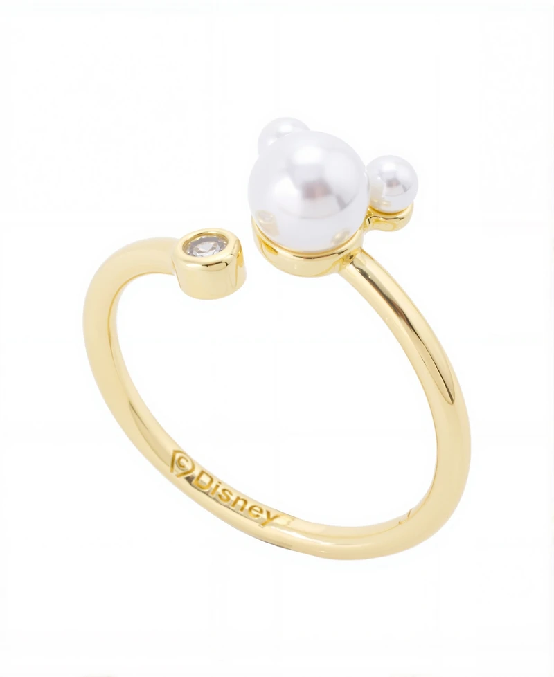 Disney Mickey Mouse Cultivated Pearl and Cubic Zirconia Ring