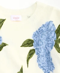 CeCe Girls' S-xl Hydrangea Crewneck Short-Sleeve Top