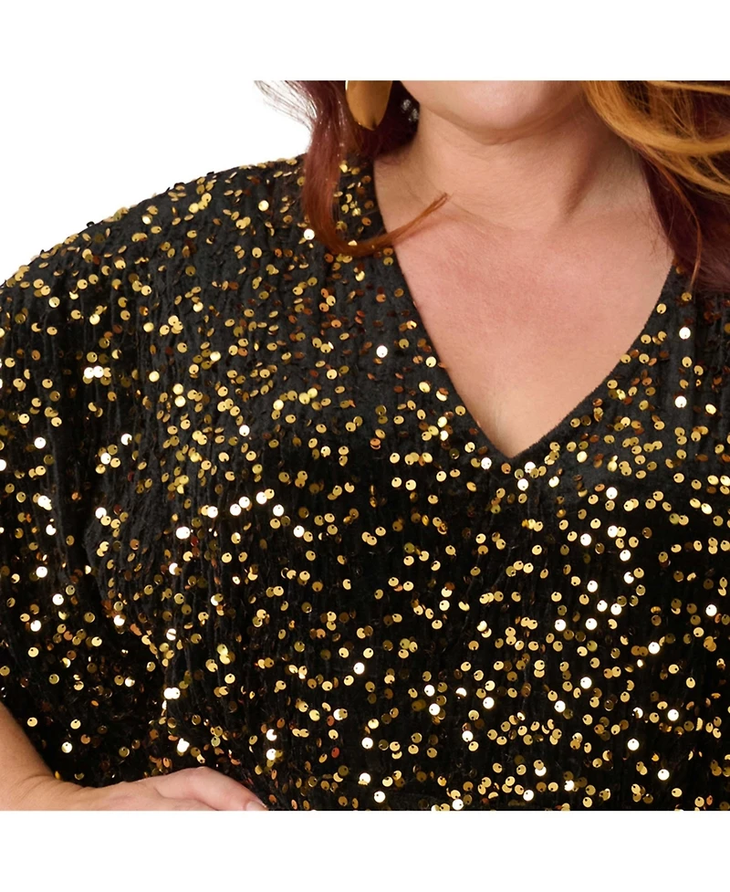 Unique Vintage Plus 1970s Sequin Caftan Jumpsuit