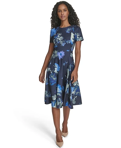 Calvin Klein Women's Short-Sleeve Crewneck Dress