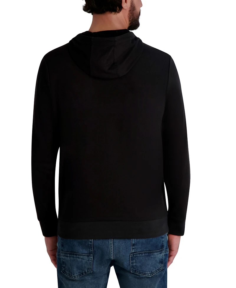 Karl Lagerfeld Paris Men's French Terry Embroidered Logo Hoodie