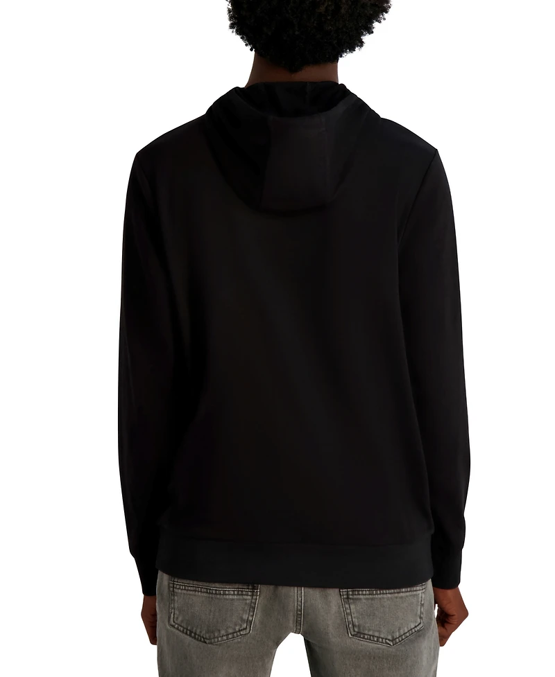 Karl Lagerfeld Paris Men's French Terry Texture Pull-On Hoodie