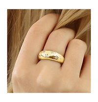 Spero London Celestial Star Sterling Silver Dome Ring With Stones
