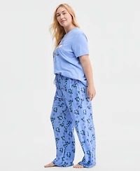 Disney Trendy Plus Stitch Love Printed Drawstring Pants