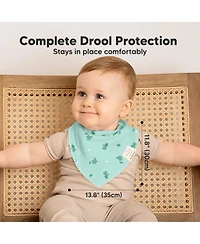 KeaBabies 10pk Baby Bandana Bibs, Cotton Drool Bibs for Boy, Girl, Infant, Newborn