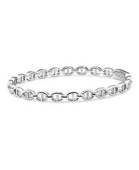 Devata Mariner Anchor Bangle Bracelet in Rhodium Plated Sterling , Size
