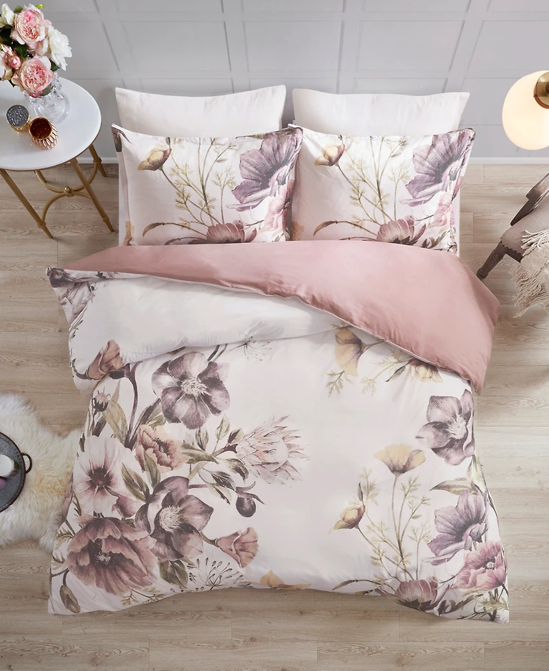 Madison Park Cassandra Cotton 3-Pc. Duvet Cover Set, Full/Queen