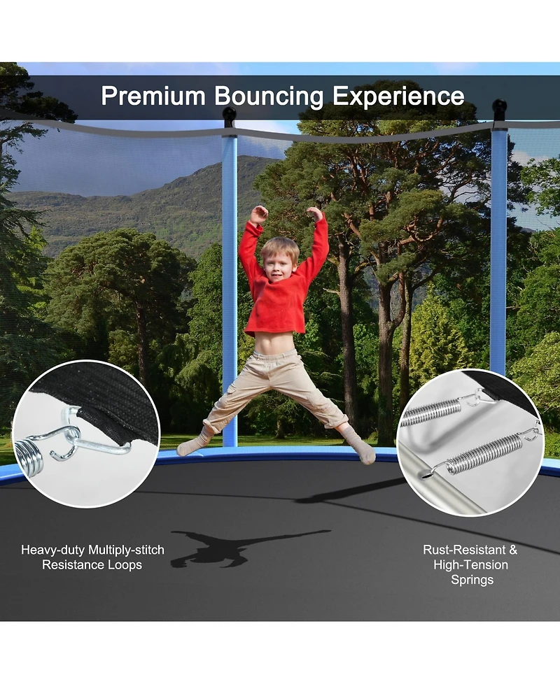 Sugift 16 Feet Outdoor Trampoline with Safety Closure Net