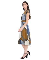 Maggy London Women's A-Line Printed Midi Dress