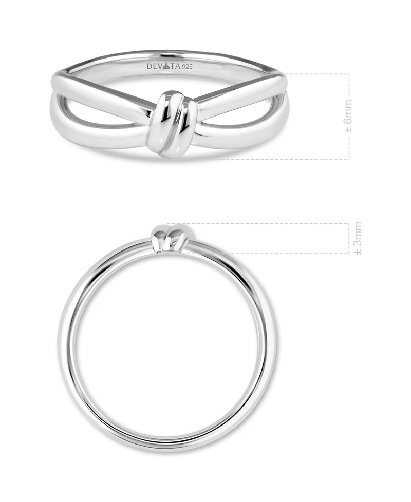 Devata Love Knot Ring in Rhodium Plated Sterling Silver