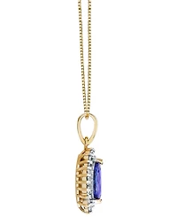 Macy's Tanzanite (5/8 ct. t.w.) & Diamond (1/4 ct. t.w.) Pendant Necklace in 10k Yellow Gold
