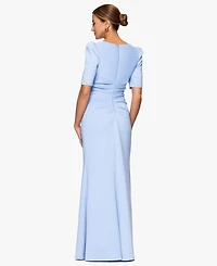 Xscape Women's Embellished Scuba Boat-Neck Gown