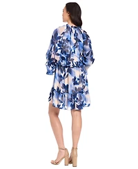 London Times Petite Collared A-Line Short Dress