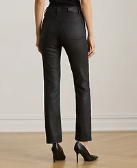 Lauren Ralph Petite Coated High-Rise Straight Ankle Jeans