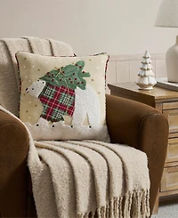 Hallmark Polar Bear Holiday Decorative Pillow, 18" x 18"