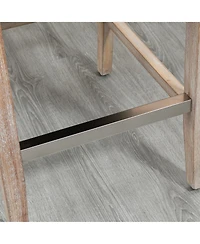 Homcom Counter Height Bar Stools Set of 2 with Wood Legs, Beige