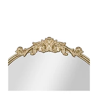 Emma+Oliver Monte Arched Wall Mirror with Baroque Style Detail, and Aluminum Backed Glass for Clarity for Entryways, Bathrooms & More